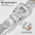thumbnail image 5 of WHIPPY Western Cowboy Leather Belt for Women Men Cowgirl Rhinestone Studded Belt for Jeans Dresses, 5 of 6