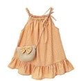 thumbnail image 1 of Wxirdiow Robe Fille Robe Fille Confortable et Respirante Robe d'Été Robe à la Mode et Décontractée avec Sac Orange Taille, 3-4 Ans, 1 of 3