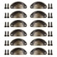 thumbnail image 1 of Paquete de 12 tiradores planos negros para cajones, para armarios, tazas, herrajes de cocina y gabinetes. Bronce verde, 1 of 9