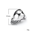 thumbnail image 6 of K-KED Trendy Men's Personality Can Open Shark Head Stainless Steel Rings Size 7-13-9, 6 of 8