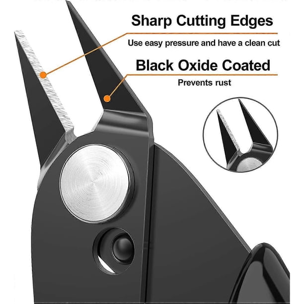Precision Cutting Pliers, 2 Pcs Mini Diagonal Side Cutting Pliers For Electronics Industry Repair, Electrician, Jewelry Repair, Diy Model Making, Blac