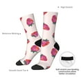 thumbnail image 4 of Fotbe Hand Drawn Strawberry Pattern Long Socks for Men & Women – Breathable & Stretchy Compression Socks, Ideal for Running, Travel, and Everyday Wear Size 5-11, 4 of 6