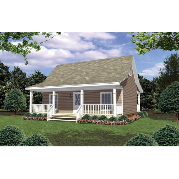 House Plan Gallery - HPG-8002 - 800 sq ft -  2 Bedroom - 1 Bath Small House Plans - Single Story Printed Blueprints - Simple to Build (5 Printed Sets)