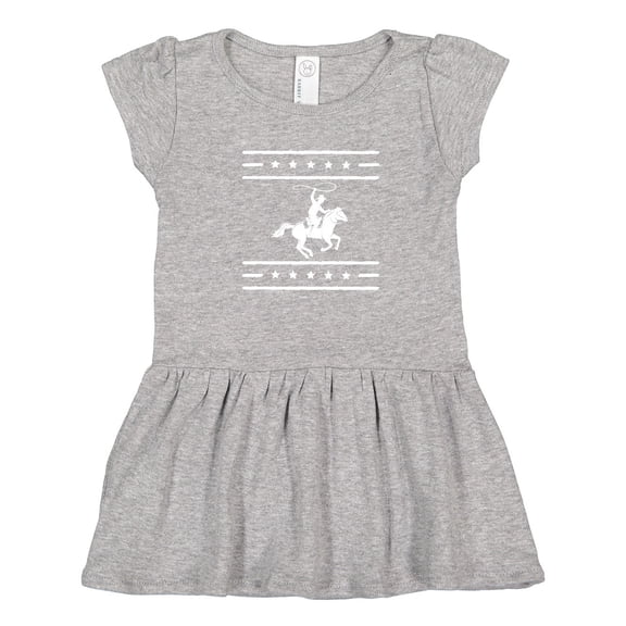 Inktastic Cowboy Silhouette Team Roping Rodeo Girls Toddler Dress