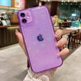 thumbnail image 4 of Compatible for iPhone 11 Clear Case, Cute Glitter Heart Rainbow Laser Holographic Bling Pattern Case for Women Girls Soft TPU Shockproof Camera Protective - Purple, 4 of 11