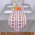 thumbnail image 4 of Kitchen Table Runner, Christmas Theme Snowflake Red Green Geometric Pattern Non-Slip Cotton Linen Dresser Scarves for Family Dinner Holiday Birthday Party Home Décor 13"x70", 4 of 8