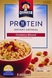 Quaker Protein Cranberry Almond Flavor Instant Oatmeal 8-2.18 oz. Packets