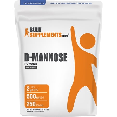 BulkSupplements D-Mannose Powder - D-Mannose Supplement, Dietary Supplement - Unflavored - 500g (1.1 lbs)
