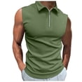 thumbnail image 2 of Workout Tank Tops Men Lightweight Breathable Quarter Zip Collared Sleeveless Polo Shirt Athletic Running Gym Tanks, 2 of 6