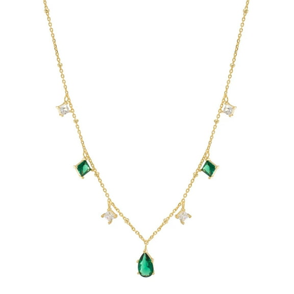 Discover the Exceptional World of TheJewelryHut Vintage inspired Style Green and White Crystalline Yellow Silver TearDrop Necklace