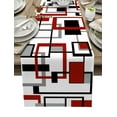 thumbnail image 2 of Nordic Retro Medieval Geometric Abstract Red Table Runner Home Wedding Table Mat Centerpieces Decoration Dining Long Tablecloth, 2 of 6
