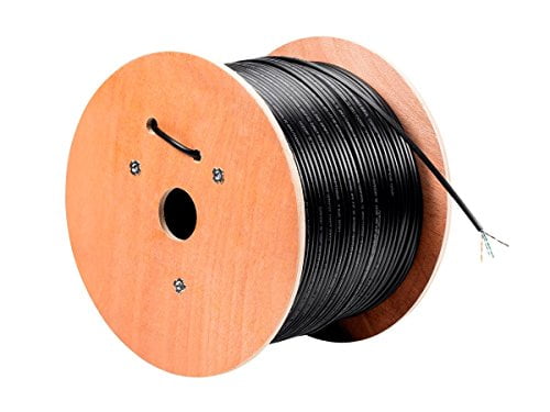 Cat5e UTP Outdoor Ethernet Network Cable Direct Burial 350MHZ 24AWG 1000FT Black