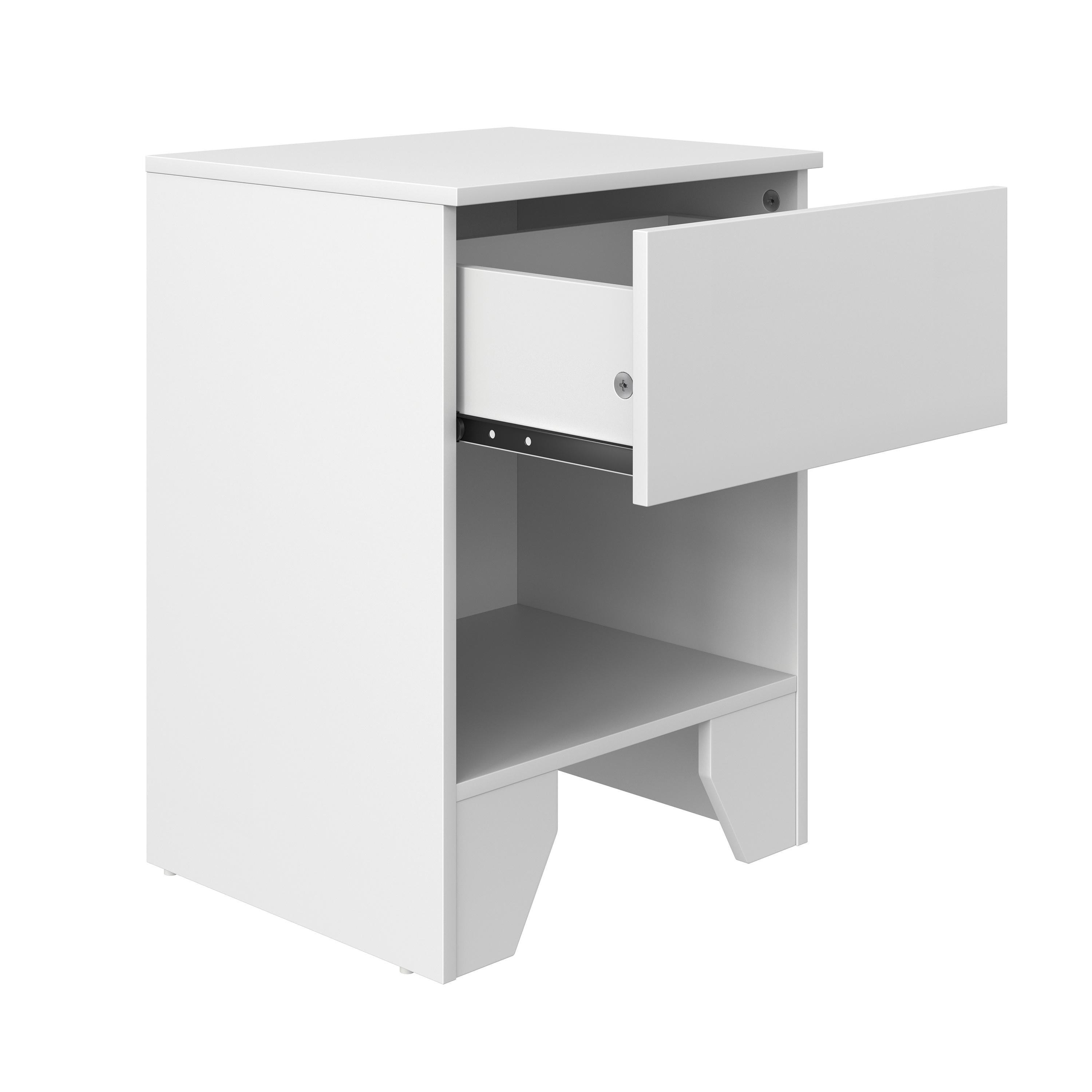 Boyd Sleep Anzio White Nightstand with Smooth Glide Drawer - Bedroom Side Table With Storage