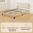 thumbnail image 3 of HOMCOM Queen Bed Frame with Adjustable Headboard Platform Bed Frame Light Grey, 3 of 10
