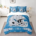 thumbnail image 2 of jejeloiu Football Sports 7-Piece Bedding Comforter Set,Gray Blue King Bedding Sets For Rugby Boys Reversible, 2 of 8