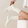 thumbnail image 2 of Yuanlong Women's Ruffle Edge Crew Socks Sweat Absorbent Polka Dot Slouchy Autumn And Winter Socks Holiday Hosiery, 2 of 4