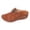 Brown, variant on Clogs for Women Closed Toe Suede Wedge Sandals Fashion Metal Chain Stitching Leather Slip on Slides Summer Fall Casual Footwear Khaki Size 7