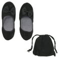 thumbnail image 6 of Women's Portable Folding Travel Slippers 24.5cm, Indoor Silent Sole Cotton Loafers, One Size Fits All, Black Comfort, 6 of 6