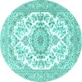 thumbnail image 1 of Ahgly Company Indoor Round Persian Turquoise Blue Traditional Area Rugs, 4' Round, 1 of 4