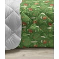 thumbnail image 3 of Winter Down Alternative Comforter, Christmas Forest with Pine Trees Snowing Silhouette Style Pattern, Microfiber Quilt for All Season, 5 Sizes, Emerald Vermilion and White, by Ambesonne, 3 of 3