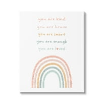 Stupell Industries Inspirational Pastel Rainbow Landscape Painting Gallery Wrapped Canvas Art Print Wall Art, 16 x 20