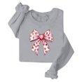 thumbnail image 4 of NTACZA Long Sleeve Womens Tops Valentine's Day Cute Gray Sweatshirt Bow Print Plus Size Funny Shirts for Women 2X, 4 of 4