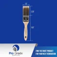 thumbnail image 2 of 3Pk 1.5" Flat House Wall,Trim Paint Brush Set Home Exterior Or Interior Brushes, 2 of 5
