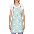 thumbnail image 2 of Naloa 1Pack Adjustable Bib Apron Waterdrop Resistant Cooking Kitchen Aprons for Women Men Chef, Playing Rabbit Print, 2 of 5