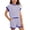 00-Blue8, variant on Girls Striped Short Sleeve T-Shirt Shorts Set Summer Casual 2Pcs Outfits, Sizes 6-14