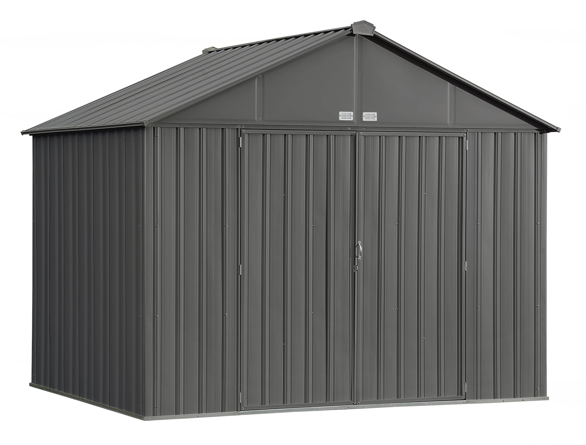 EZEE Shed Steel Storage 10 x 8 ft. Galvanized Extra High Gable Charcoal
