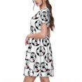 thumbnail image 2 of Balery Happy Football Vestidos sueltos de manga corta para mujer, vestidos de verano 2025, vestidos casuales de corte A con vuelo., 2 of 6
