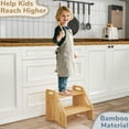 thumbnail image 6 of Jouetondream Two Step Stools, Bamboo Step Stool for kids, Non-Slip Toddler Stool with Handles for Bathroom, Bedside, kitchen, Living room, Natural, 6 of 8