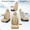 thumbnail image 4 of Coverado Front Car Seat Covers, Premium Leather Driver Passenger Seat Protectors, Luxury Auto Interior Cushions Universal Fit for Most Cars, SUVs and Trucks, Beige, 4 of 9