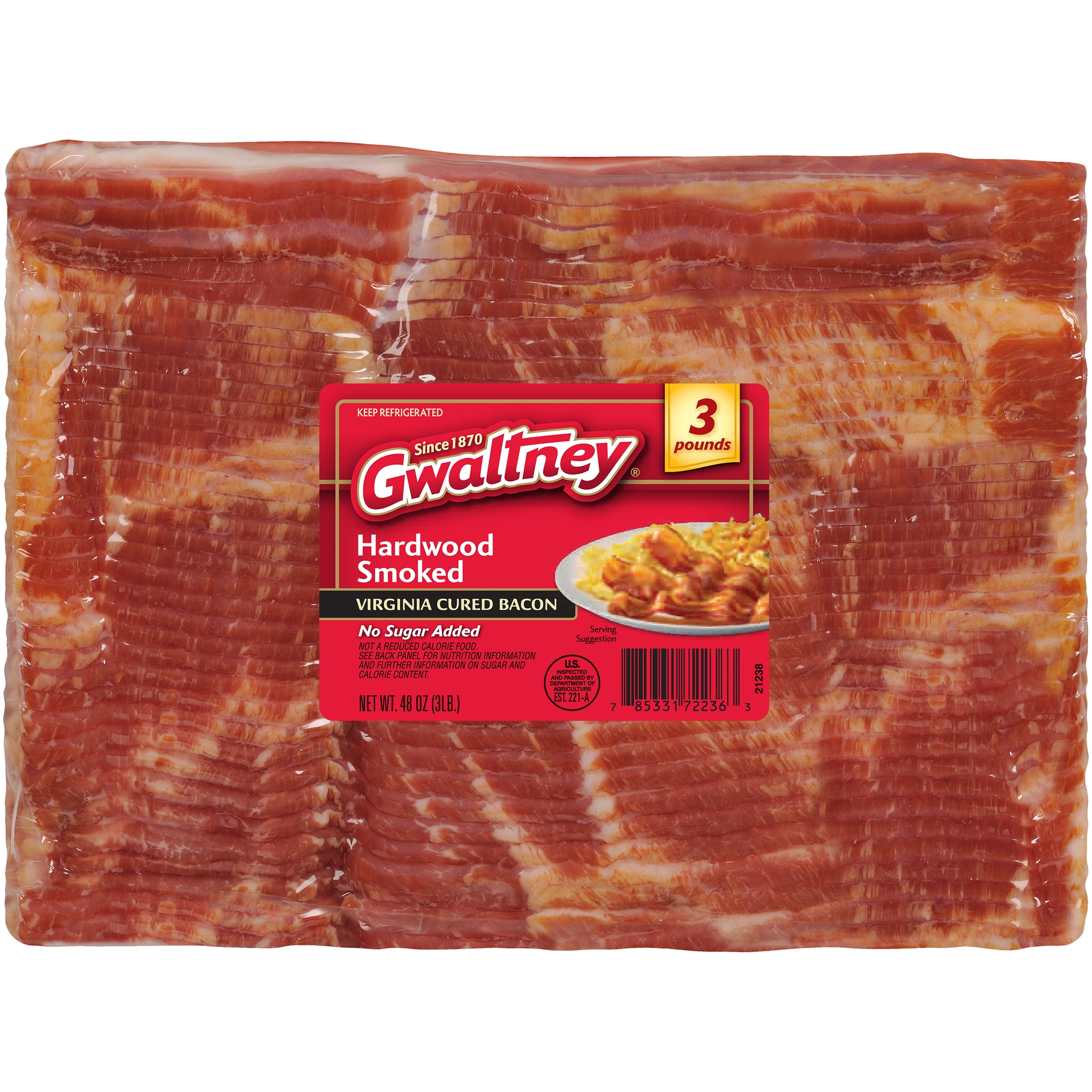 Gwaltney Hardwood Smoked Virginia Cured Bacon 48 oz. Pack by Gwaltney
