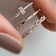 thumbnail image 4 of Conjunto de tres piezas de anillo de diamantes y circonitas con forma de cruz creativo de moda europea y americana, 4 of 4