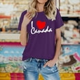 thumbnail image 2 of AQUARIVE T-Shirts à Manches Courtes pour Femmes, Impression Tendance, Col Rond, Coton Confortable, Été, Décontracté, Violet m, 2 of 5