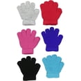 thumbnail image 2 of ToBeInStyle Girls' Pack of 6 Knit Solid Color Magic Gloves, 2 of 3