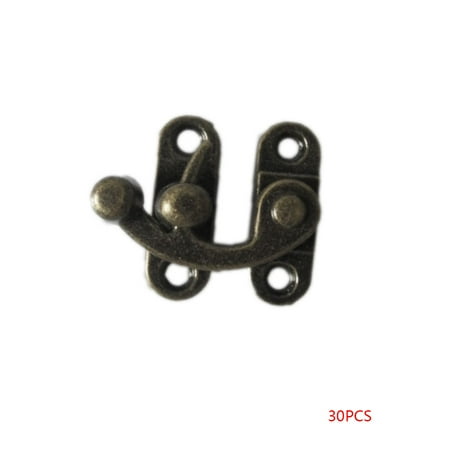 - 30 Pcs Antique Small Size Bronze Metal Horns Locks Catch Right Latch Hasp Buckles Iron Wooden Box