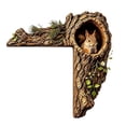 thumbnail image 2 of Velmasee Door Corner Decor - Rustic Tree Hollow 2D Wood Squirrel, Woodland Animal Door Topper for Home Door Frame Window Christmas Fall Farmhouse Decor, 2 of 7