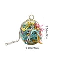 thumbnail image 3 of huayou Golden Metal Hanging Bird Foraging Cage, Colorful Raffia Filler, Chain Hook Design, Decoration, for Parrot, Budgie Cage Play, Gold, 3 of 7