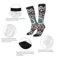 thumbnail image 3 of Fotbe Colorful With Blue Oriental Calcetas Divertidas Estampadas para Hombre y Mujer, Calcetas de Algodón hasta la Rodilla para Caminar, Correr, Enfermería y Embarazo, 3 of 6