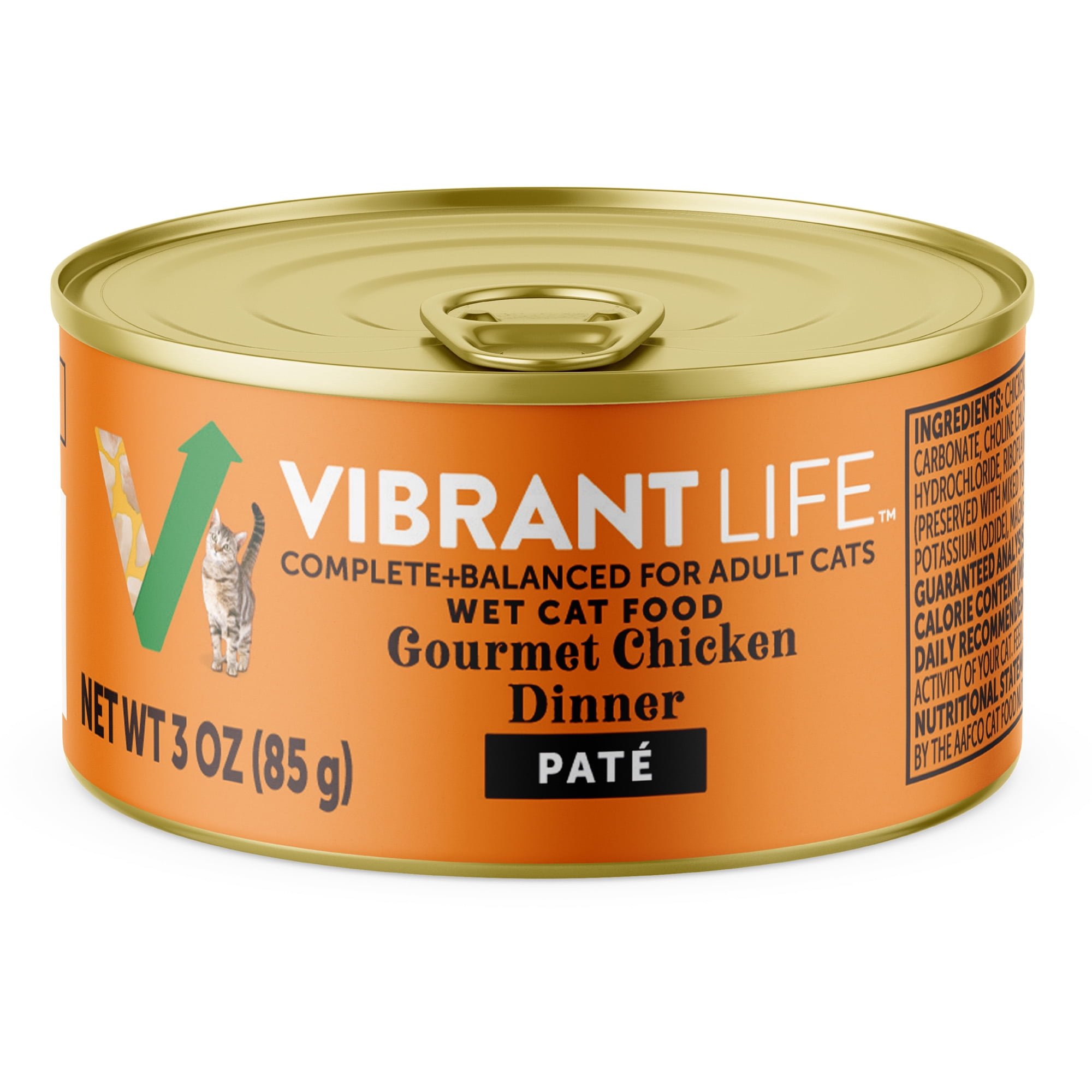 Vibrant Life Chicken & Pumpkin Shreds Wet Cat Food, 3 oz Can