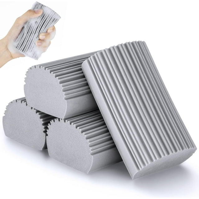 XINQIHANG 4-Pack Damp Duster, Reusable Dusters for Cleaning Household Use, Baseboard Cleaner Tool Cleaning Supplies for Scrub Fan Ceiling Kitchen Dish Blinds Glass Window Track Grooves and Faucets