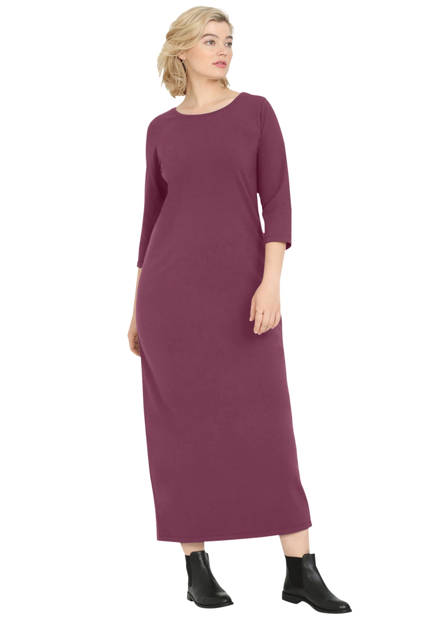 plus size knit maxi dress