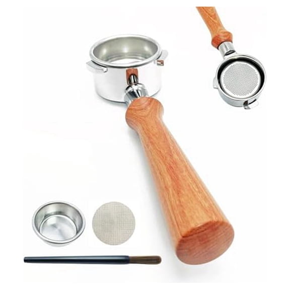 54mm Bottomless Portafilter 3 Ears, Espresso Machine Portafilter Replacement Handle for Ergonomic