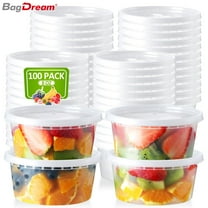BagDream 100 Set 8oz Deli Containers with Lids Airtight Food Storage Containers Plastic Storage Containers Soup Slime Overnight Oat To Go Containers Slime Containers