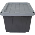 thumbnail image 5 of CX BLACK & YELLOW®, 27-Gallon Heavy Duty Tough Storage Container & Snap-Tight Lid, Black and Grey, (14.3”H x 20.6”W x 30.6”D), Weather-Resistant Design and Stackable Organization Tote [4 Pack], 5 of 10