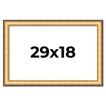 29x18 Frame Gold Plein Aire Solid Wood Picture Frame Width 2 Inches | Interior Frame Depth 0.5