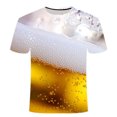 thumbnail image 4 of Telankuip Men's Bavarian Oktoberfest Short Sleeve T-Shirts Novelty 3D Full Glass of Printed Crew Neck Graphic Tee Summer Loose Comfort Plus Size Tshirt for Festival Party 6-Yellow XL, 4 of 4