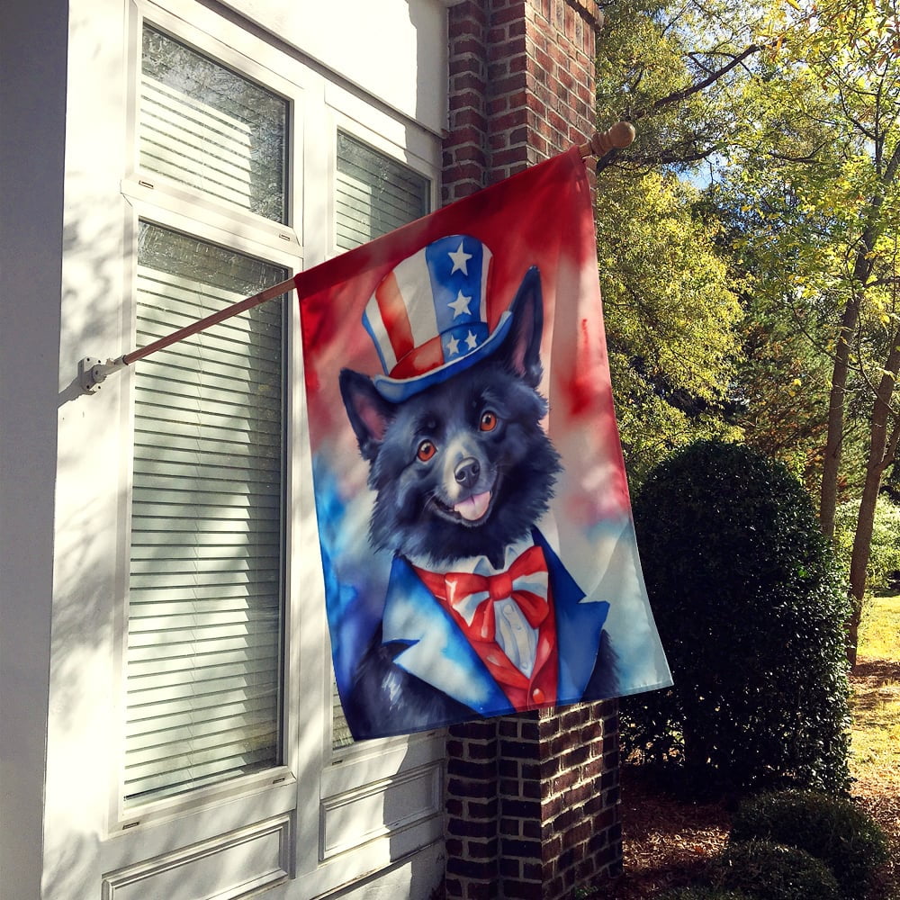 Schipperke Patriotic American House Flag 28 in x 40 in